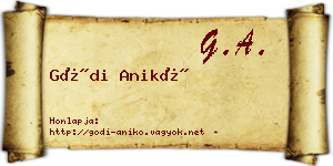 Gódi Anikó névjegykártya